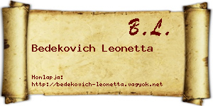 Bedekovich Leonetta névjegykártya